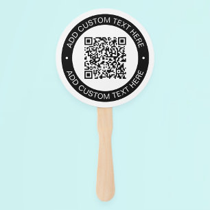 Replace with Your Own Uploaded QR code or Image Hand Fan