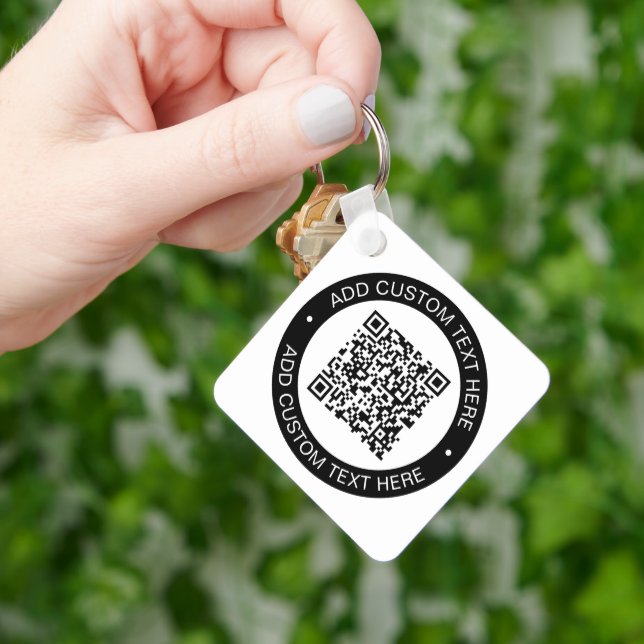 Replace with Your Own Uploaded QR code or Image Keychain (Hand)