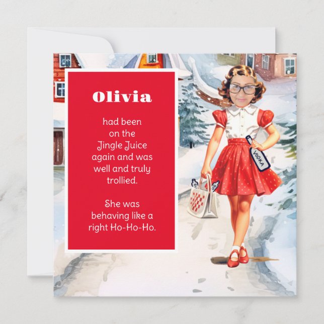 Replace Your Face Christmas  Holiday Card (Front)