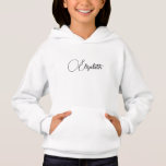 Replace Your Name Text Modern Elegant Girls<br><div class="desc">Kids Girls Hoodies Replace Your Name Text Modern Elegant Girls Clothing Apparel Template Personalized White Hooded Sweatshirt Pullover.</div>