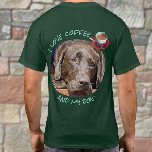 Replaceable Dog Photo and Personalized Text T-Shirt (tee shirt back design only)