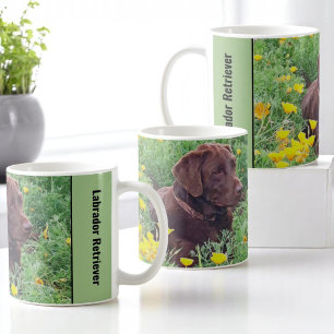 Replaceable Labrador Photo with Side Handle Text  Coffee Mug