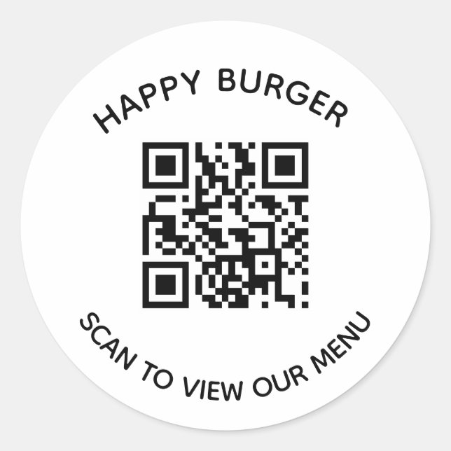 Replaceable QR code Restaurant Sticker  (Front)