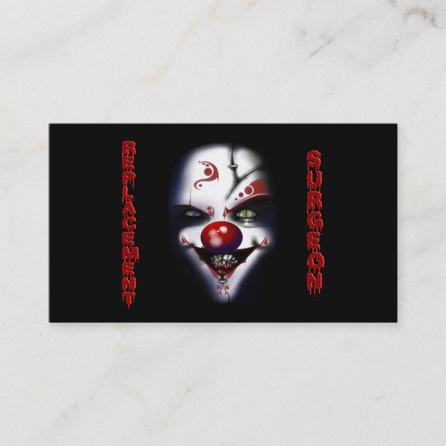 Replacement Surgeon - Evil Clown Business Card (Front)