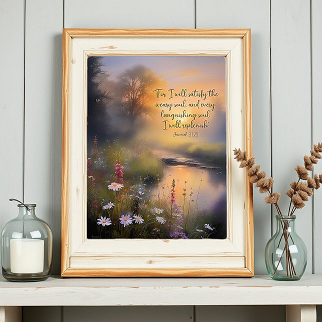 Replenish wildflowers christian art poster (Creator Uploaded)