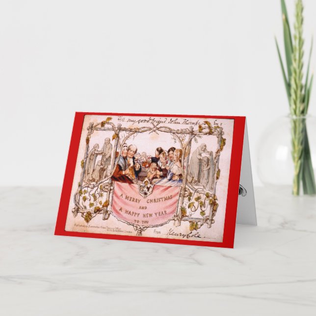 Replica, Antique  First Christmas Card, 1843, Holiday Card (Front)