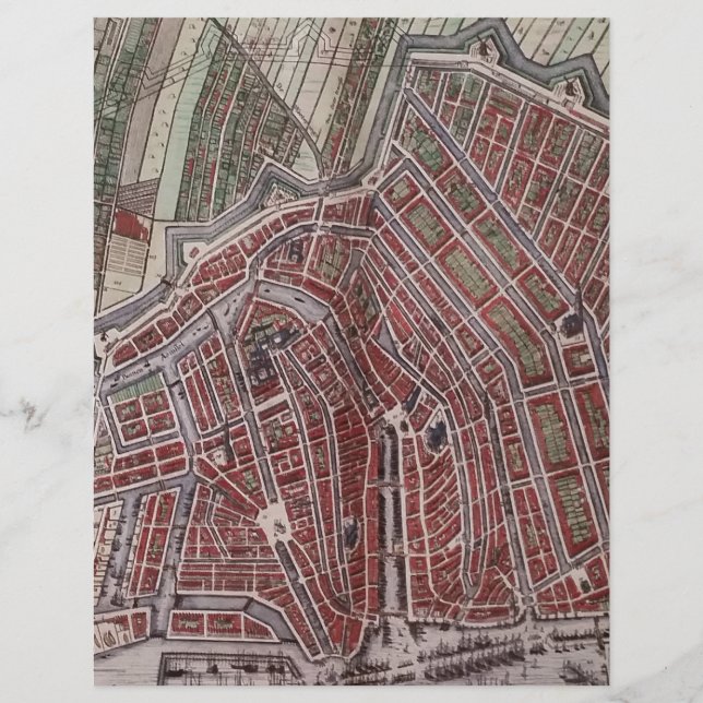 Replica city map of Amsterdam 1652 (Front)