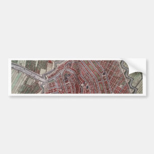 Replica city map of Amsterdam 1652 Bumper Sticker
