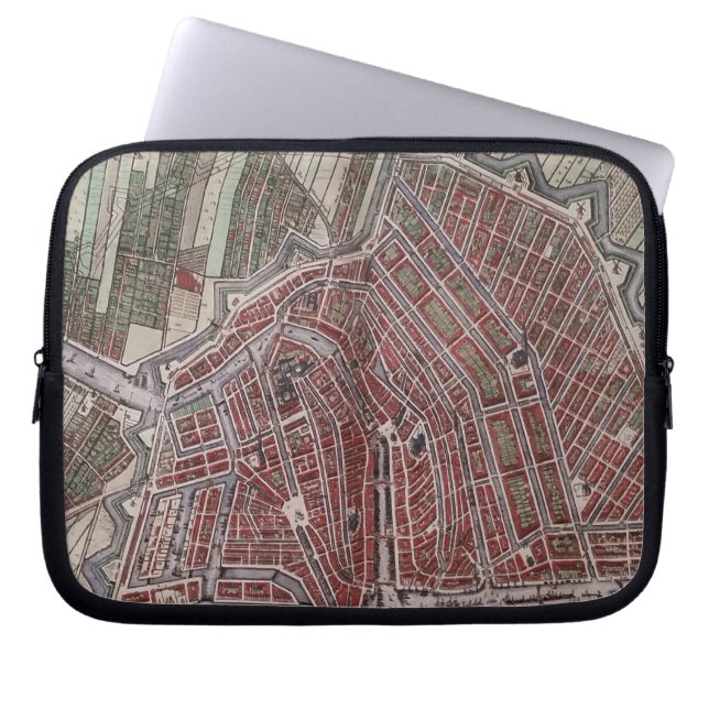 Replica city map of Amsterdam 1652 Laptop Sleeve (Front)