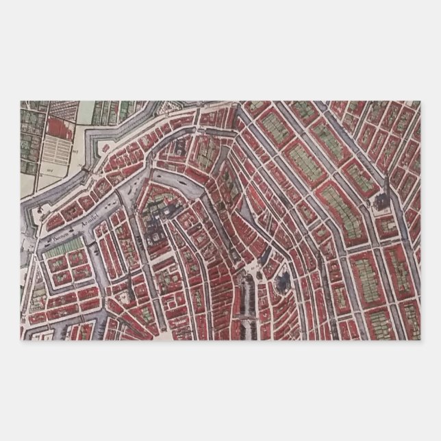 Replica city map of Amsterdam 1652 Sticker (Front)