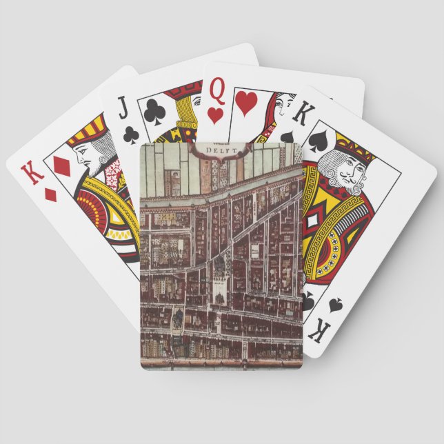 Replica city map of Delft 1649 Playing Cards (Back)