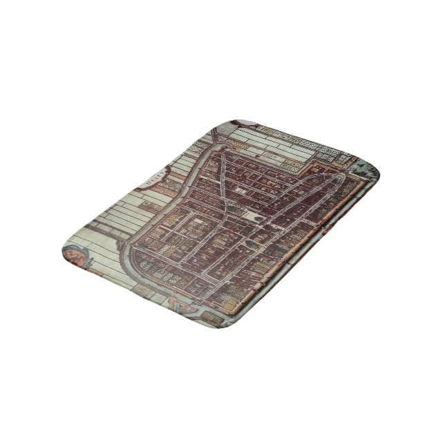 Replica city map of Delft from 1649 Bath Mat (Angled)