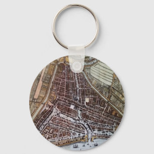 Replica city map of Rotterdam 1652 Keychain