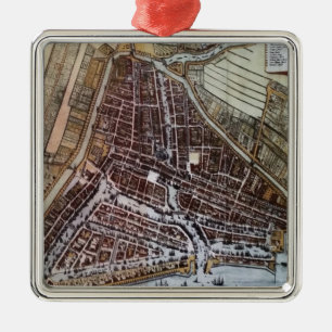 Replica city map of Rotterdam 1652 Metal Ornament