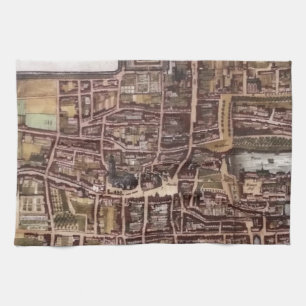 Replica city map of The Hague 1649 Kitchen Towel