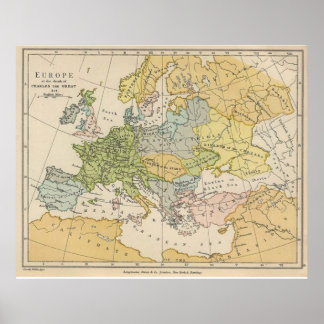 Replica Map of Pre World War I Europe Poster