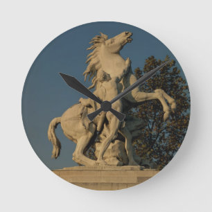 Replica of one of the two 'Marly Horses' originall Round Clock