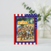 Replica Vintage 4th of July, Kids with banner Postcard (Standing Front)