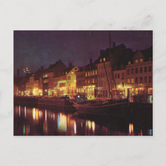 Replica Vintage Denmark, Copenhagen by night Postcard