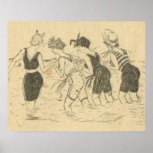 Replica Vintage France, Fun on the beach Poster