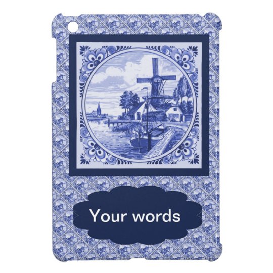 Replica Vintage image, Blue Delft tile design iPad Mini Cover