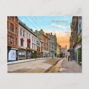 Replica Vintage Image, Cardiff, High Street Postcard