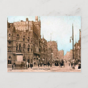 Replica Vintage Image, Cardiff, St Mary street Postcard