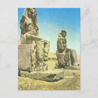 Replica Vintage image, Egypt, Colossos of Memnon, Postcard