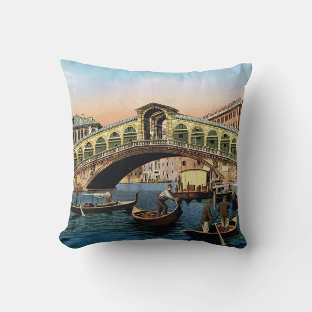Replica VIntage Image, Venice 1910 Throw Pillow (Front)
