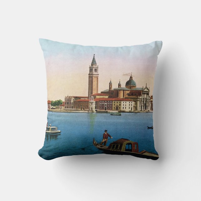Replica VIntage Image, Venice 1910 Throw Pillow (Front)