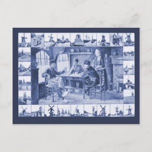 Replica Vintage postcard, Blue Delft designs Postcard