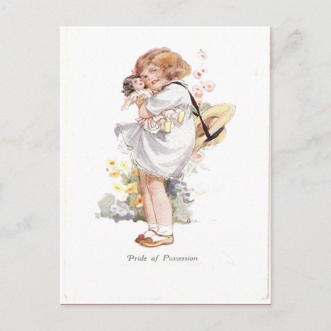 Replica Vintage, Pride of possession, girl, doll Postcard (Front)