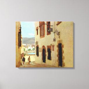 Replica Vintage Spain, Sitges Old City Canvas Print