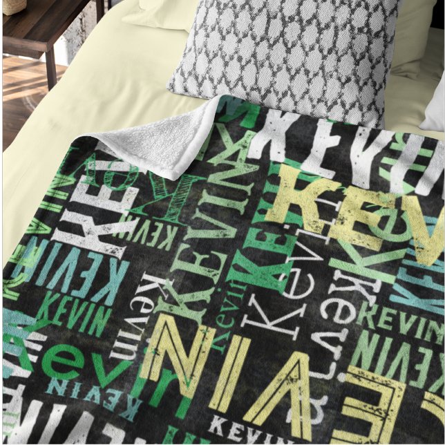 Replicating Names Urban Style Black Fleece Blanket (Creator Uploaded)