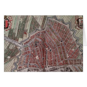 Réplique carte de la ville d'Amsterdam 1652