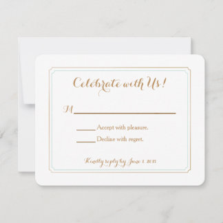 Reply Card | Beach Glam Gold and Mint
