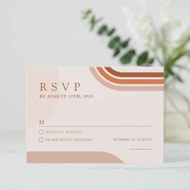 Reply card wedding Arch Boho Abstract (Standing Front)