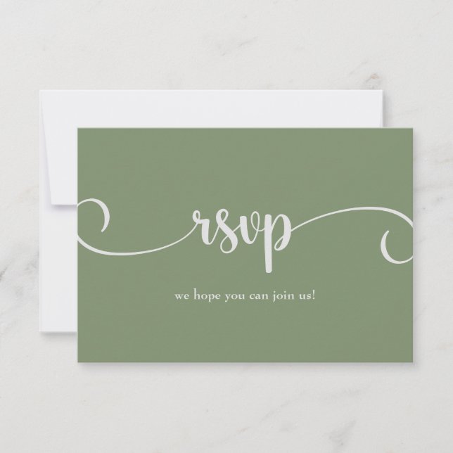 Reply Card With Menu Selection Simple RSVP Cards (Front)