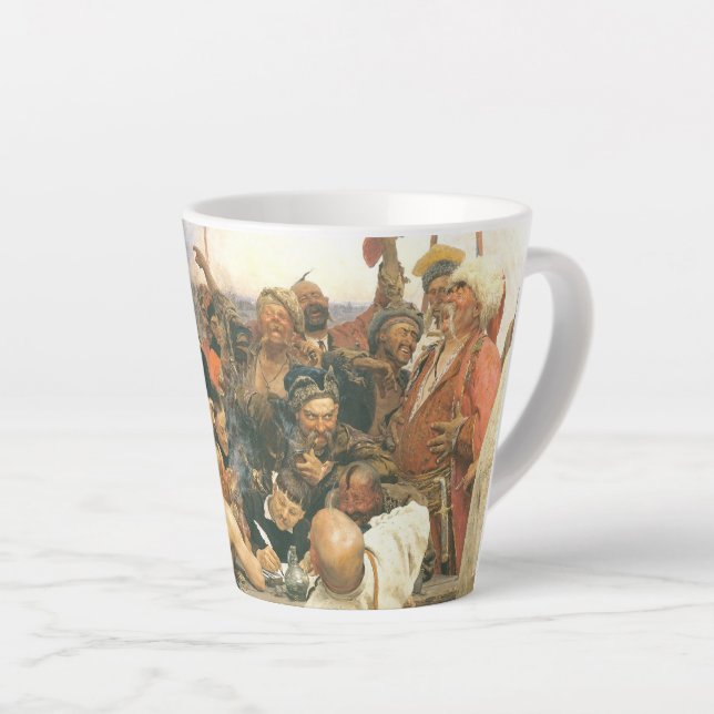 Reply of the Zaporozhian Cossacks-Ilya Repin Small Latte Mug (Right Angle)