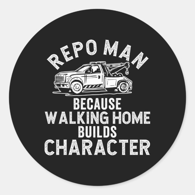 Repo Recovery Agent Repossession Classic Round Sticker (Front)