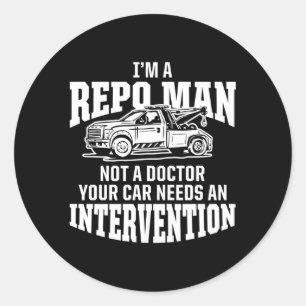 Repo Recovery Agent Repossession Classic Round Sticker