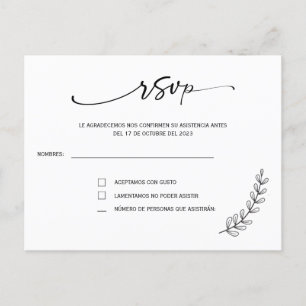 Répondre à un mariage espagnol sur carte postale