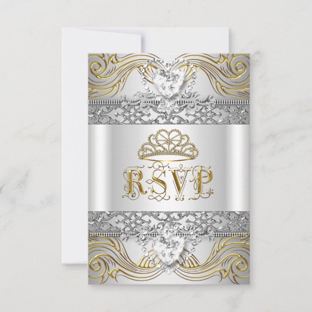 Réponse à la réponse RSVP Silver White Gold Quince (Devant)