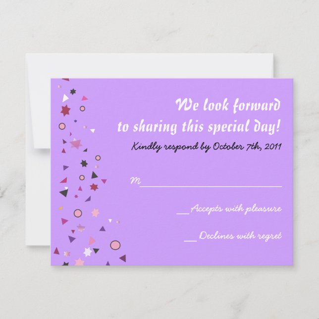 Réponse à l'invitation pour la Bat Mitzvah de l'Ar (Devant)