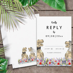 Réponse à un mariage sur le thème des dinosaures