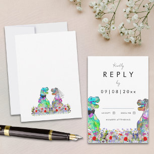 Réponse à un mariage sur le thème des dinosaures