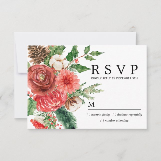 Réponse au mariage botanique d'hiver Rose rouge ru (Devant)