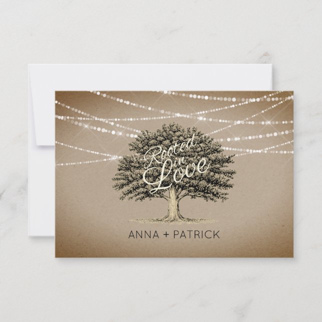 Réponse au mariage Rooted in Love Rustic Tree & Li (Devant)