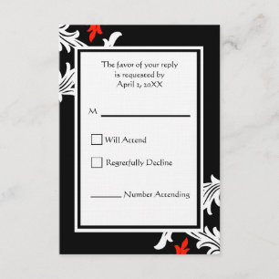 Réponse de Black avec White et Red Mariage damassé