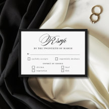 Réponse de mariage à bordure noire et blanche